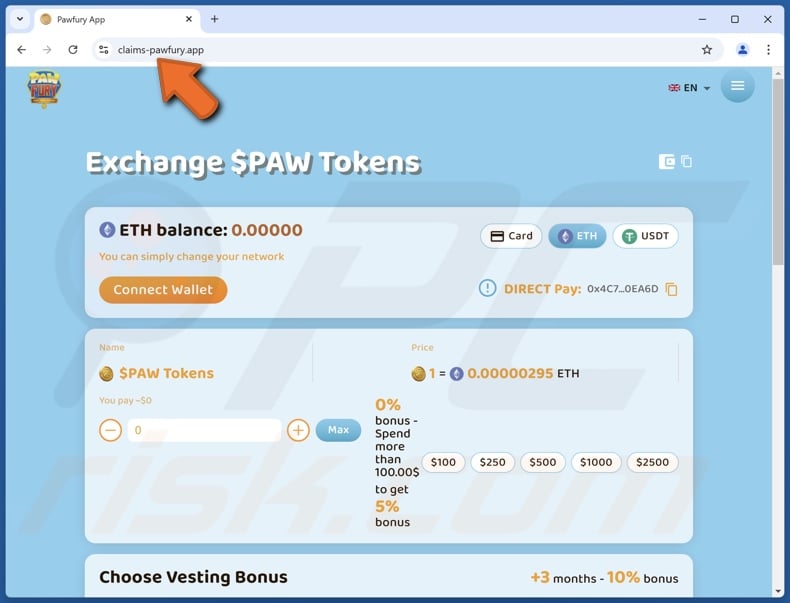 $PAW Token Exchange scam