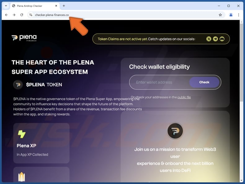 $PLENA Token Claims scam