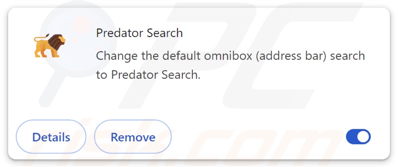 Predator Search browser hijacker