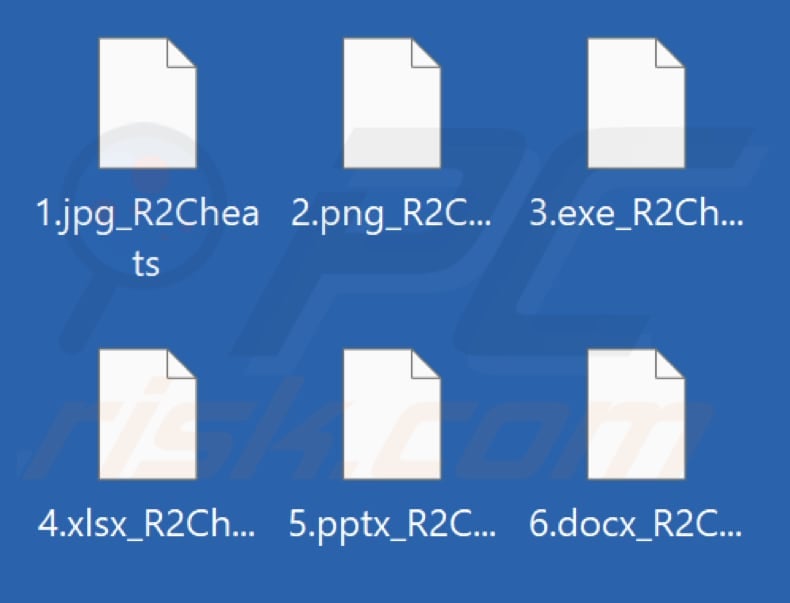 Files encrypted by R2Cheats ransomware (_R2Cheats extension)