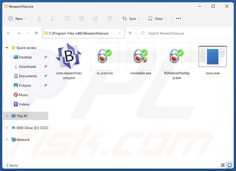 ResearchSecure PUA install folder