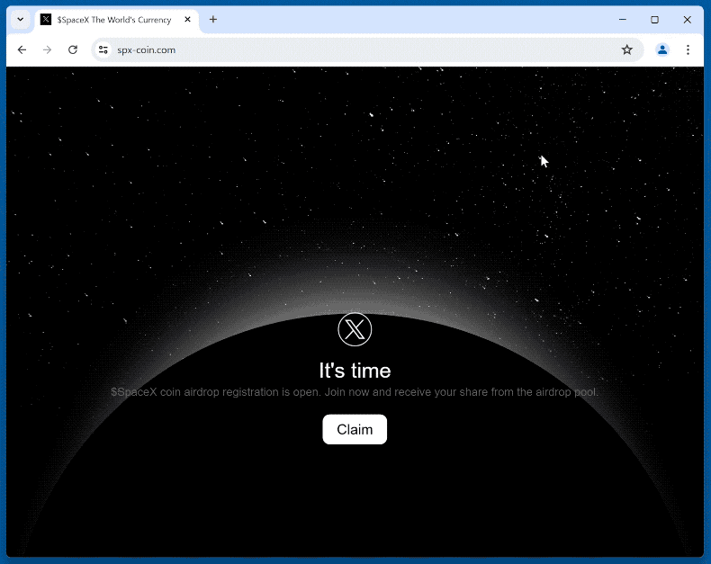 Appearance of $SpaceX Coin Airdrop scam