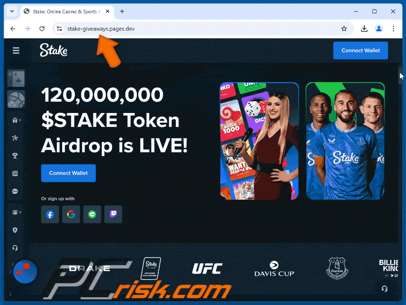 Appearance of $STAKE Token Airdrop scam