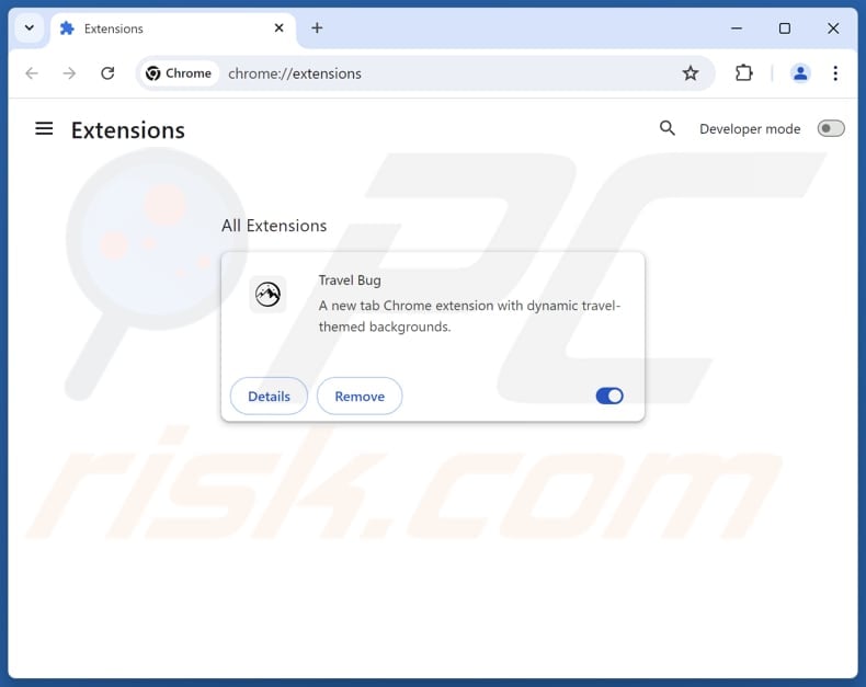 Removing travelbugtab.com related Google Chrome extensions