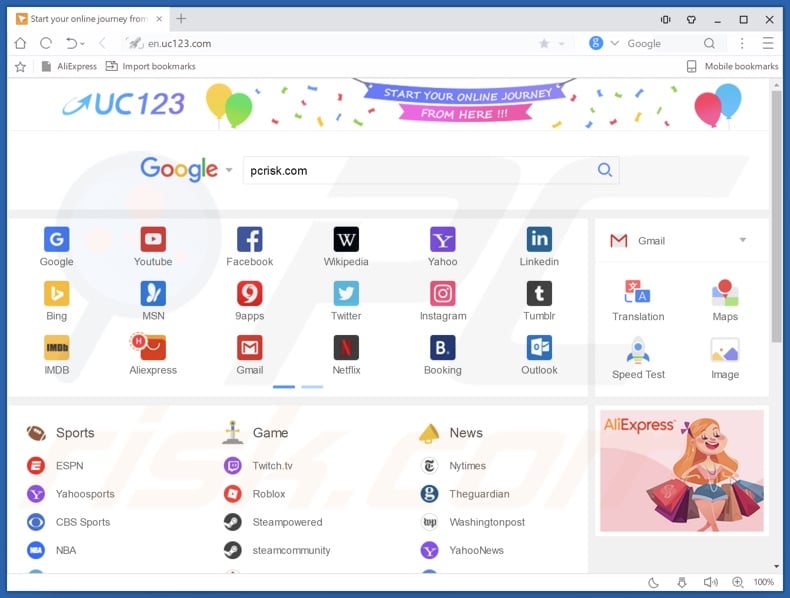 UC Browser PUA installation redirect (uc123.com)