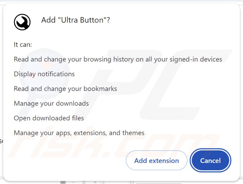 Ultra Button asking for various permissions