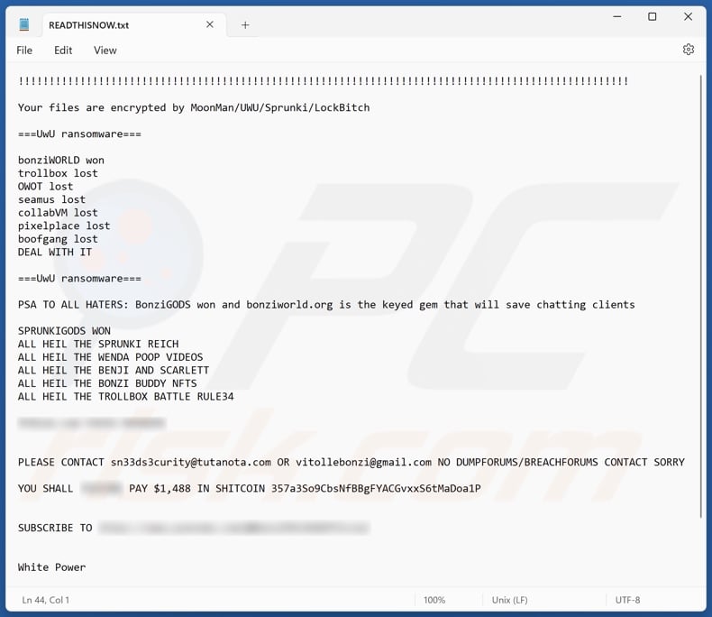 UwU ransomware ransom note (READTHISNOW.txt)