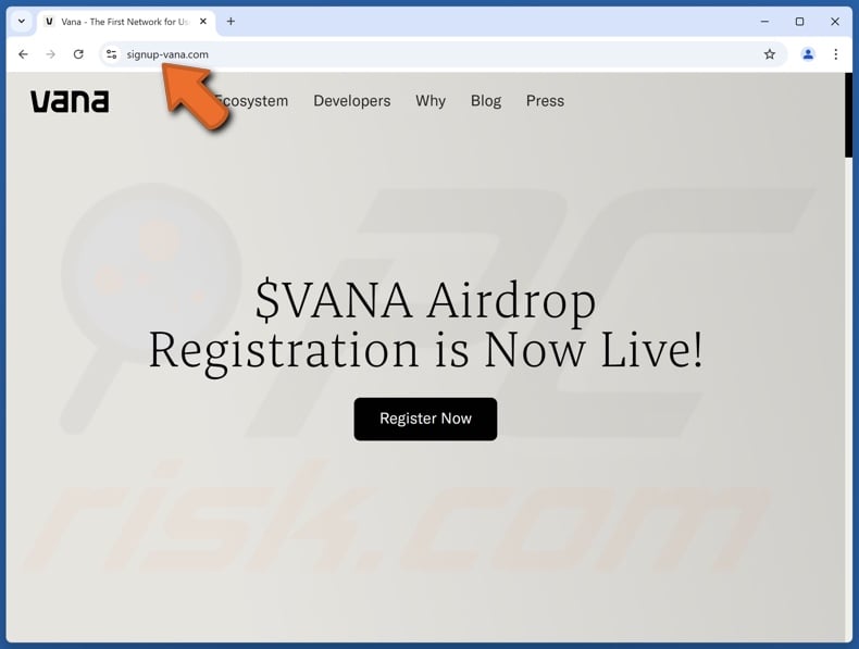 $VANA Airdrop scam
