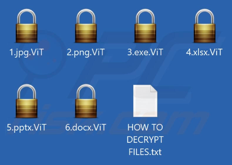 Files encrypted by ViT ransomware (.ViT extension)