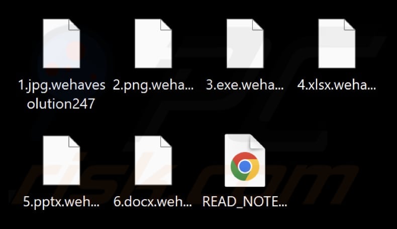 Files encrypted by WeHaveSolution ransomware (.wehavesolution247 extension)