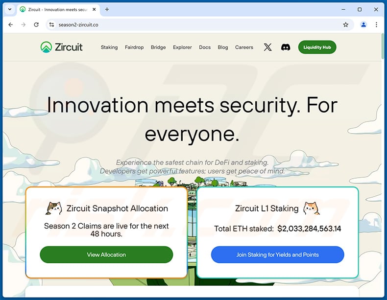 Zircuit-themed drainer website (season2-zircuit[.]co)