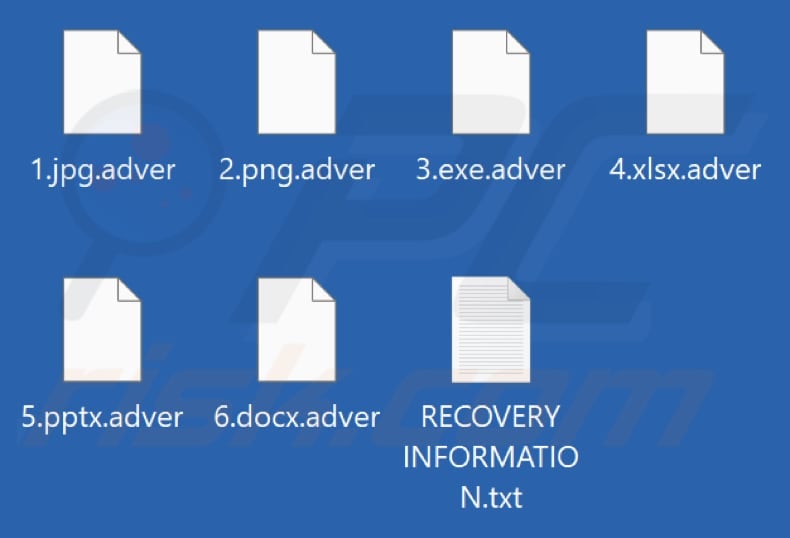 Files encrypted by Adver ransomware (.adver extension)