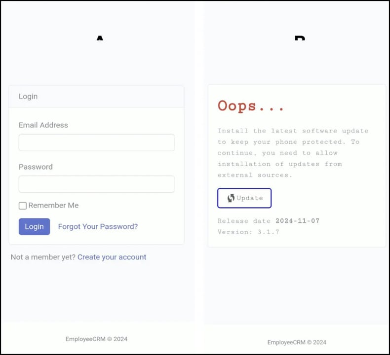 AppLite Banker malware layout shown after launch