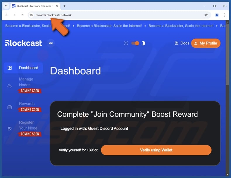 Blockcast Boost Reward scam