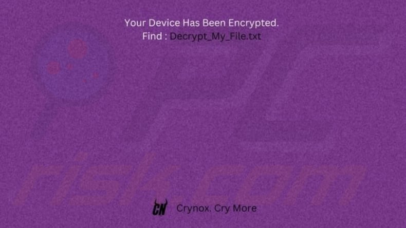 Crynox ransomware wallpaper used by another variant