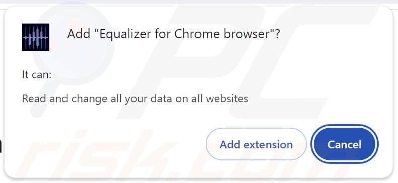 Equalizer for Chrome browser asking for various permissions