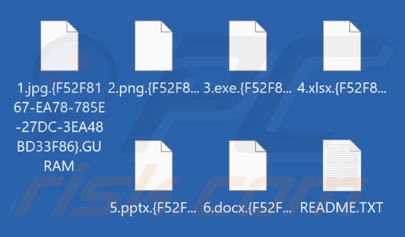 Files encrypted by GURAM ransomware (.GURAM extension)