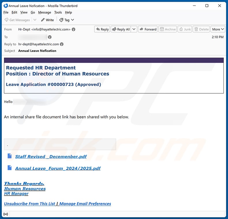 HR Department Shared A File With You email scam (2024-12-05)