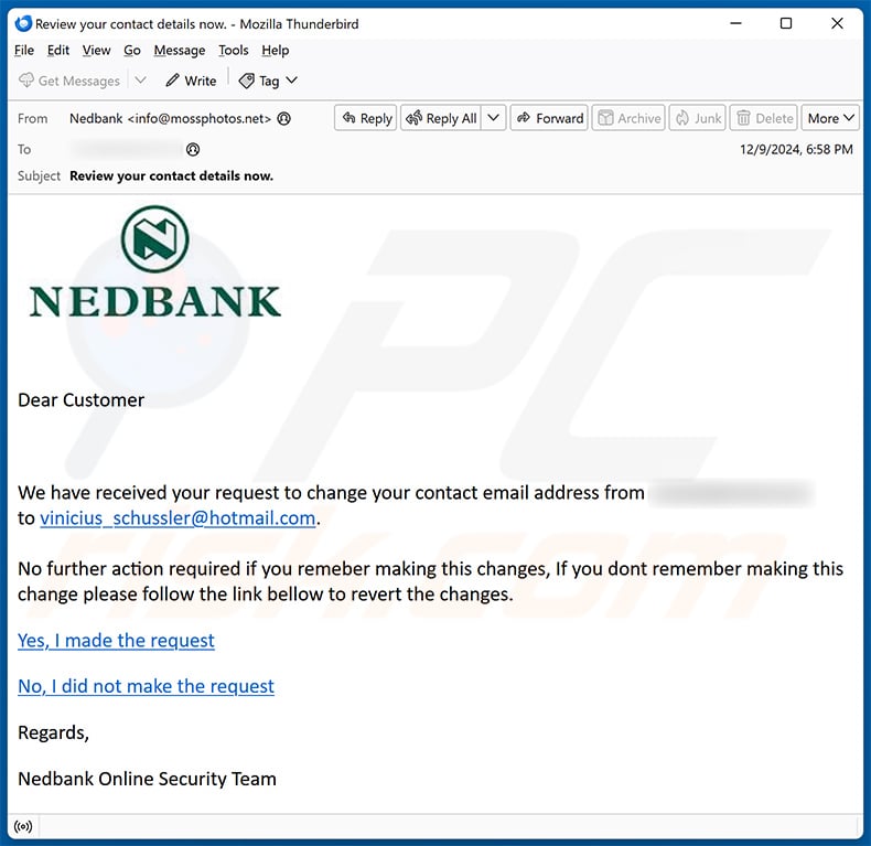 Nedbank email scam (2024-12-11)