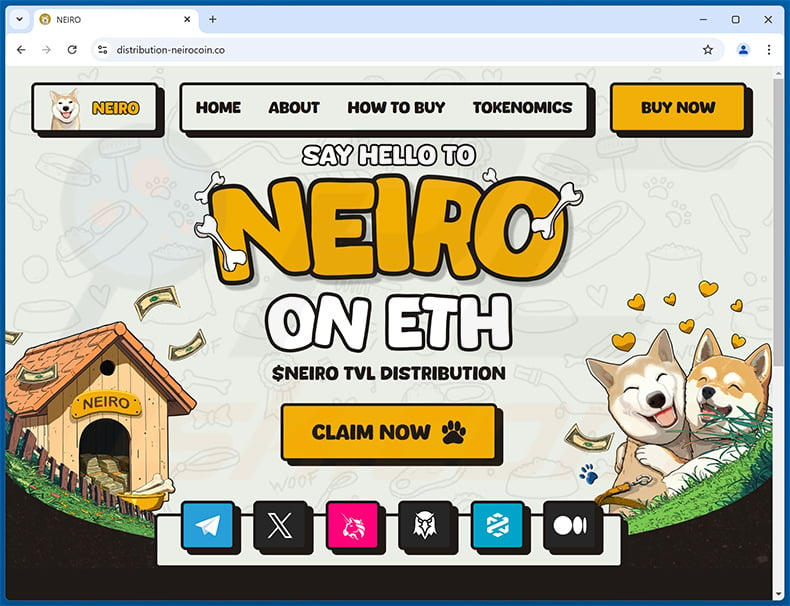 NEIRO-themed drainer website (distribution-neirocoin[.]co)