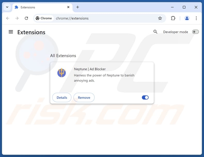 Removing Neptune | Ad Blocker ads from Google Chrome step 2