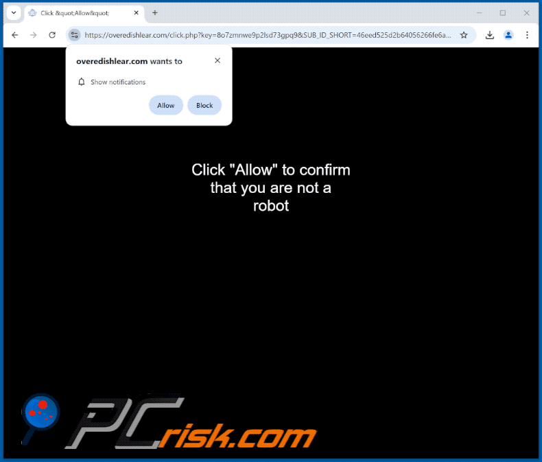 overedishlear[.]com website appearance (GIF)