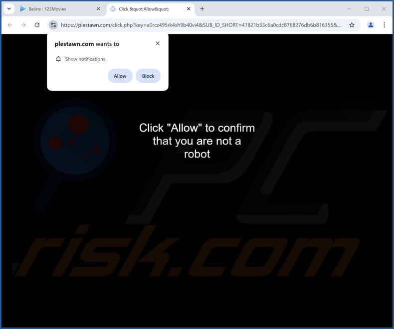 plestawn[.]com pop-up redirects