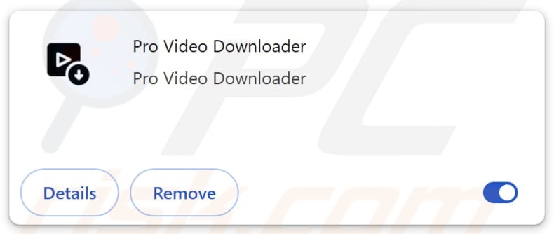 Pro Video Downloader adware