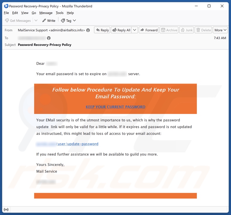 Procedure To Update And Keep Your Email Password email spam campaign