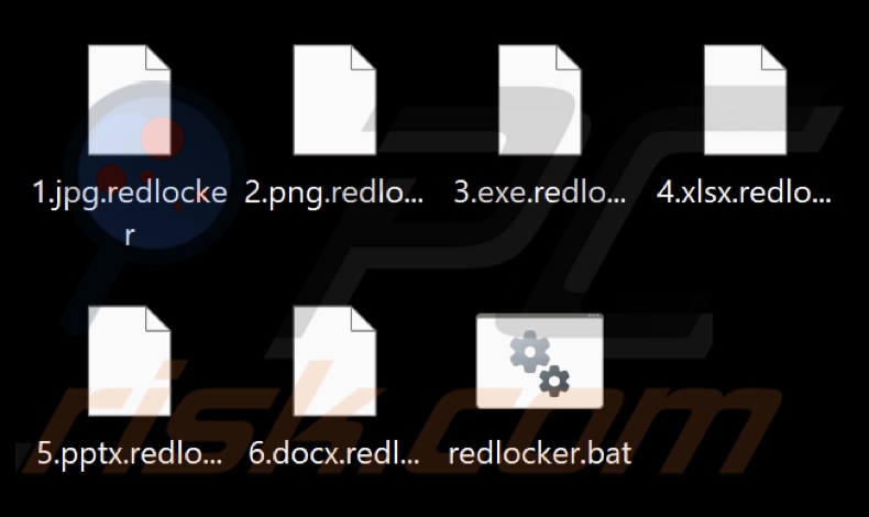 Files encrypted by RedLocker ransomware (.redlocker extension)