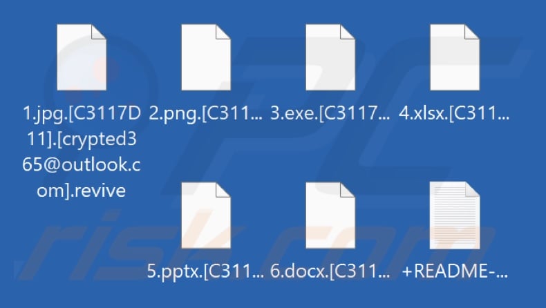 Files encrypted by Revive ransomware (.revive extension)
