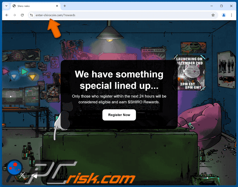 Appearance of $SHIRO Rewards scam