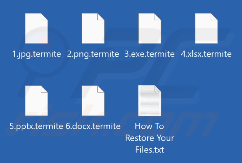 Files encrypted by Termite ransomware (.termite extension)