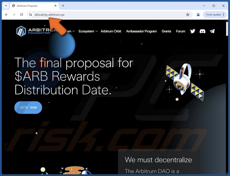 Arbitrum ($ARB) Rewards Distribution scam