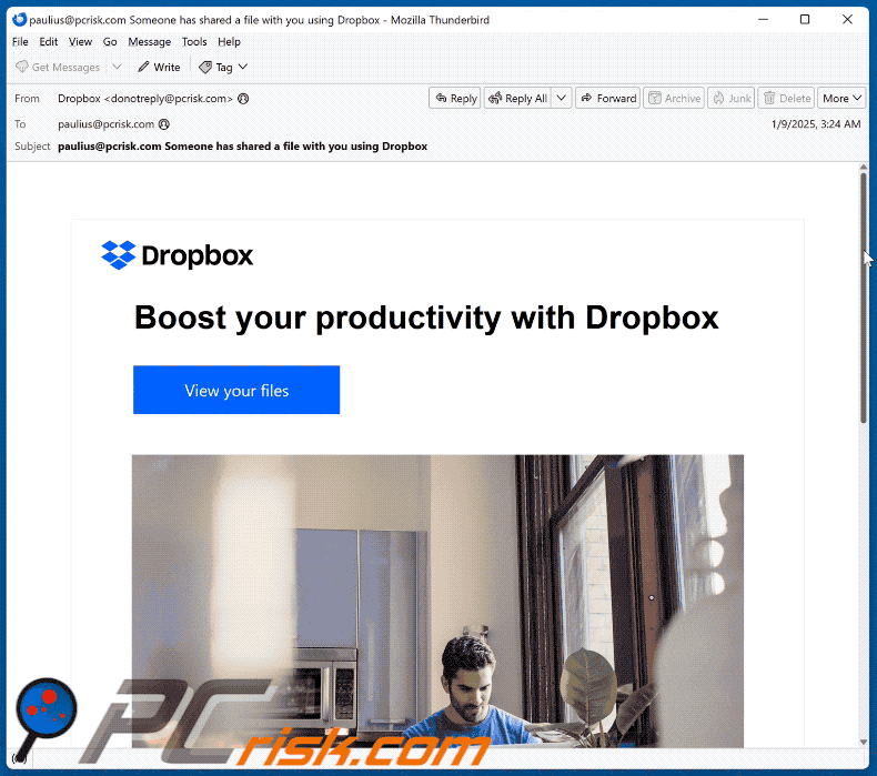 Boost Your Productivity With Dropbox Email Scam appearance