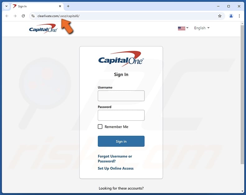 Capital One - Unrecognized Purchase scam email promoted phishing site