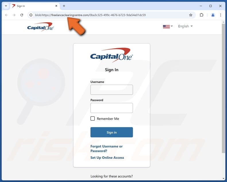 Capital One - Transfer Schedule scam email promoted phishing site