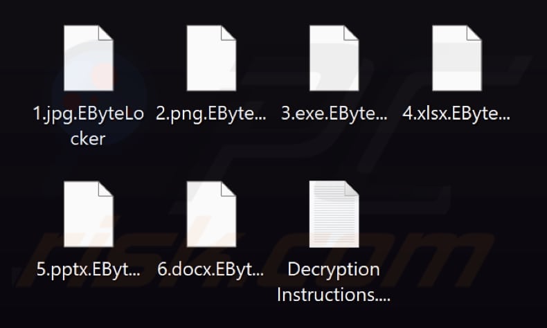 Files encrypted by EByte Locker ransomware (.EByteLocker extension)