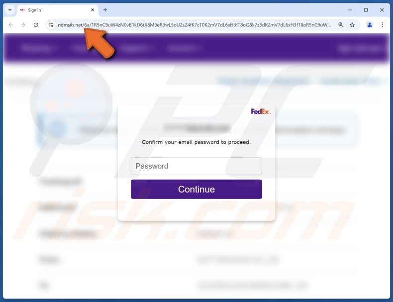 FedEx Delivery Address Confirmation phishing website