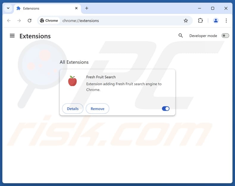 Removing freshfruittab.com related Google Chrome extensions