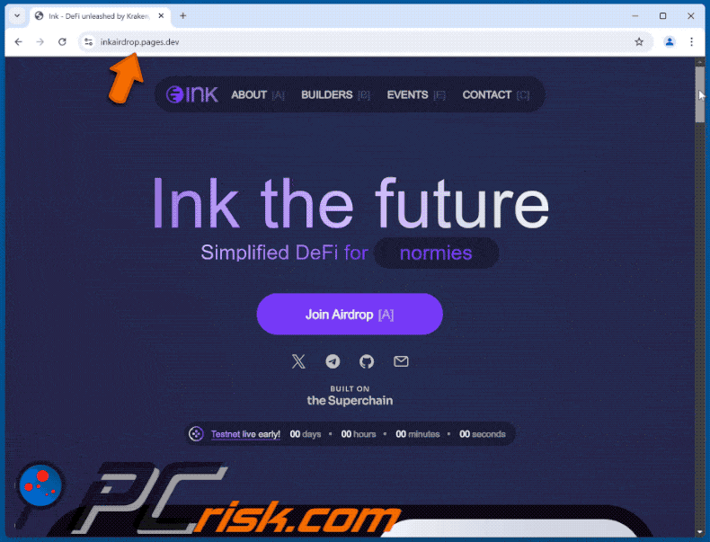 Appearance of Ink Airdrop scam