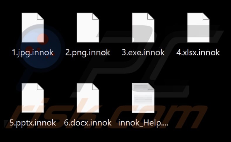 Files encrypted by innok ransomware (.innok extension)