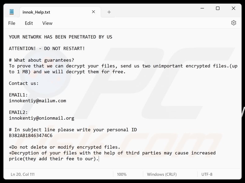 innok ransomware ransom note (innok_Help.txt)