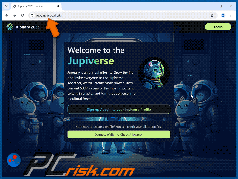 Appearance of Jupiverse Wallet Connection scam