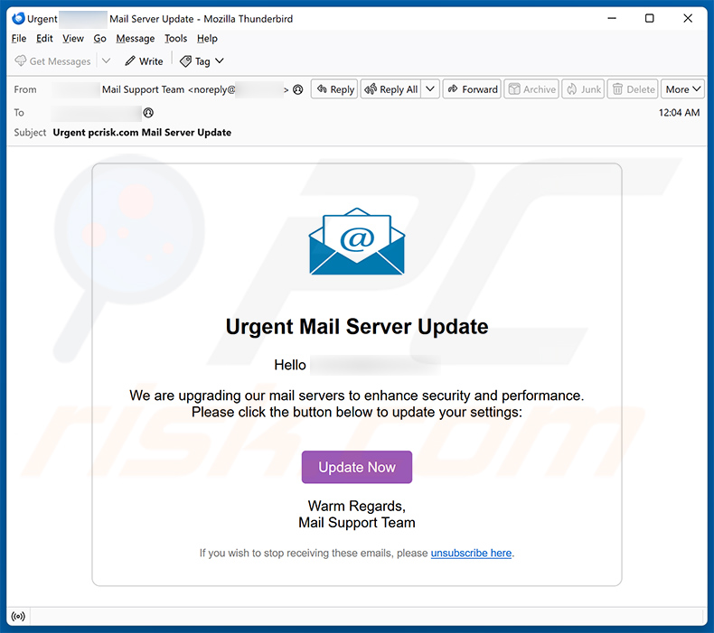 Mail Server Update email scam (2025-01-15)