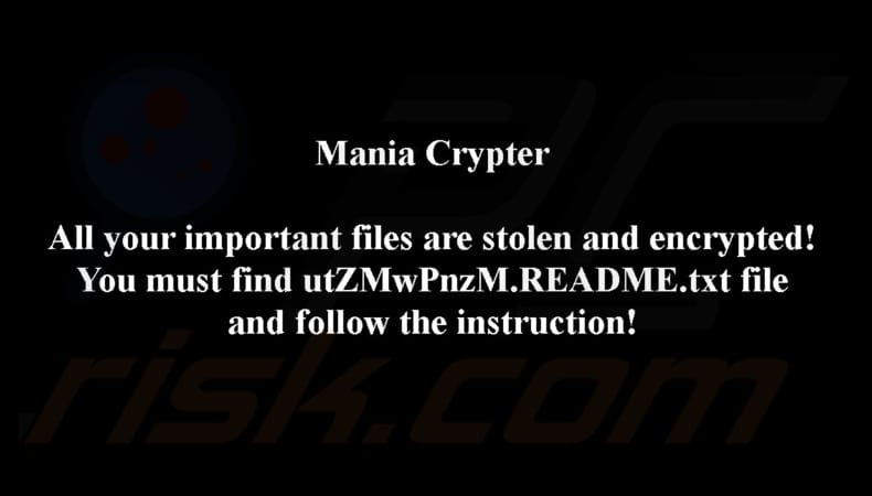 Mania Crypter ransomware wallpaper