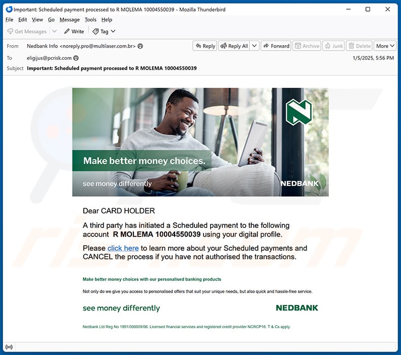 Nedbank email scam (2025-01-07)