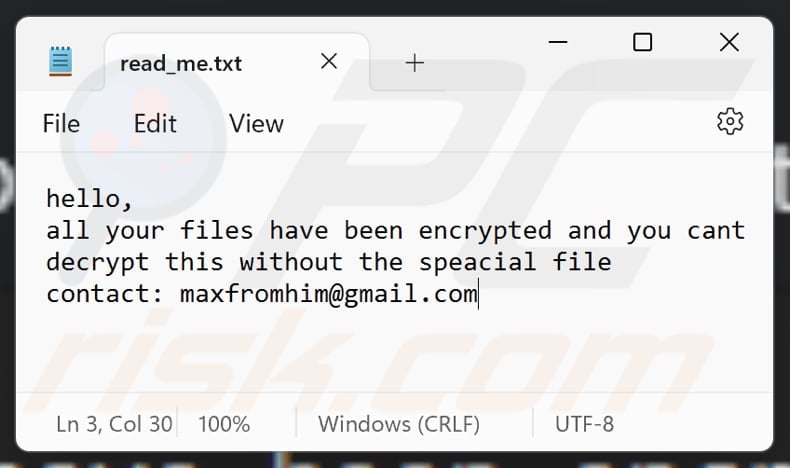 Nnice ransomware text file (read_me.txt)