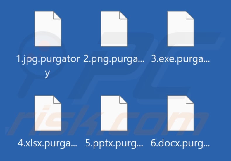 Files encrypted by Purgatory ransomware (.purgatory extension)