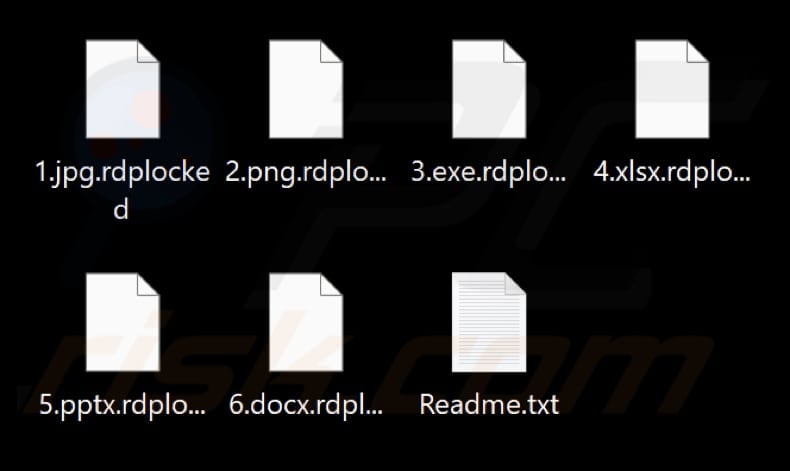 Files encrypted by RdpLocker ransomware (.rdplocker extension)